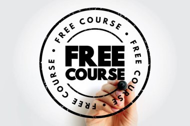 Free Course text stamp, concept background