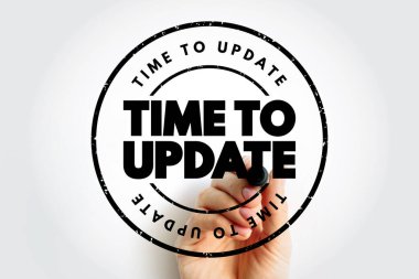 Time To Update text stamp, concept background