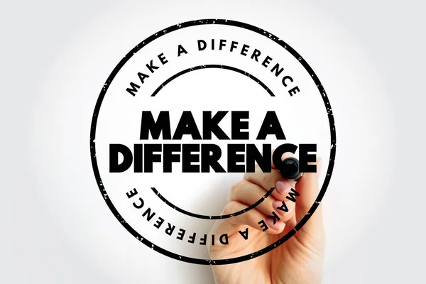 Faça Uma Diferença Carimbo Texto Fundo Conceito — Fotografia de Stock