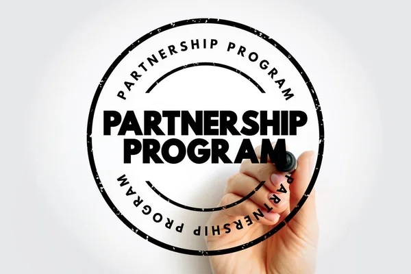 Πρόγραμμα Συνεργασίας Πωλητές Επιχειρηματική Στρατηγική Χρησιμοποιούν Για Ενθαρρύνουν Τους Συνεργάτες — Φωτογραφία Αρχείου