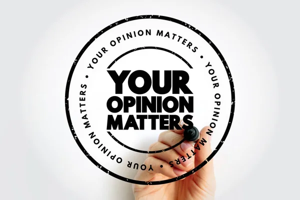 Your Opinion Matters Text Stamp Concept Background —  Fotos de Stock