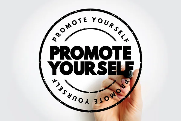 Promote Yourself Text Stamp Concept Background — Photo