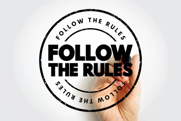 Follow Rules Text Stamp Concept Background — Foto Stock