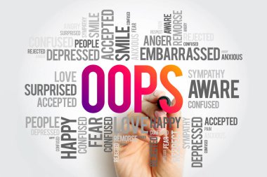 OPS kelime bulut kolajı, sosyal konsept arka plan