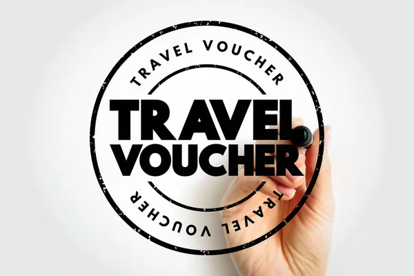 Travel Voucher Text Stamp Concept Background — Stockfoto