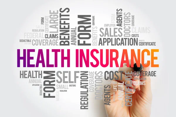 Health Insurance Word Cloud Collage Healthcare Concept Background — Stock Photo, Image