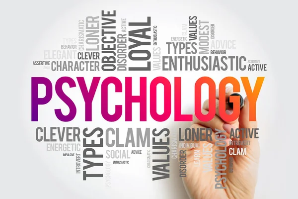 Psychology Scientific Study Mind Behavior Word Cloud Concept Background — Stock Photo, Image