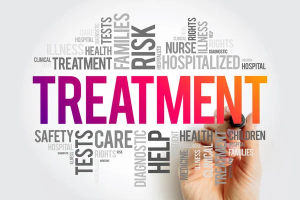 Treatment Word Cloud Collage Health Concept Background — Stock Photo, Image