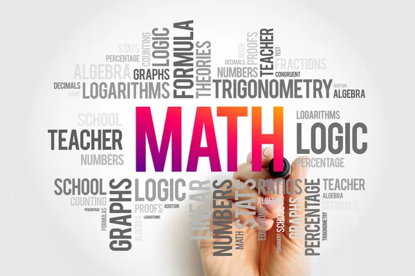 数学ワードクラウドコラージュ 教育概念の背景 — ストック写真