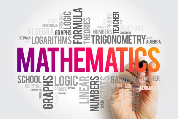 数学用語クラウドコラージュ 教育概念の背景 — ストック写真