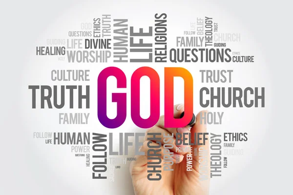 God Word Cloud Collage Religion Concept Background — Stock Photo, Image