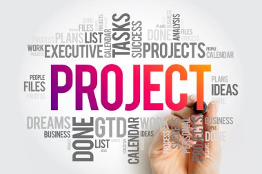 PROJECT kelimesi bulut kolajı, iş konsepti geçmişi