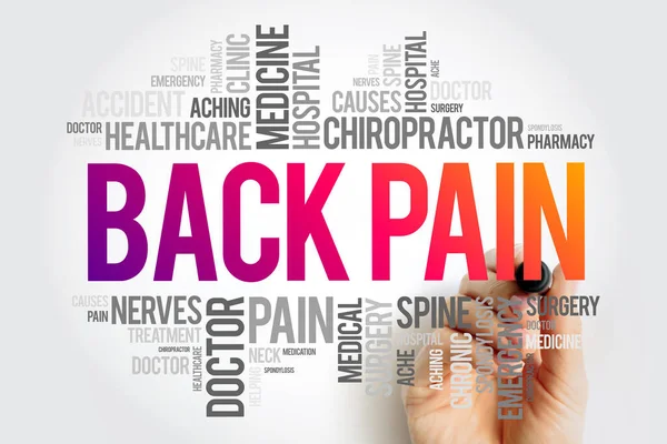 Back Pain Word Cloud Collage Health Concept Background — Stock Photo, Image