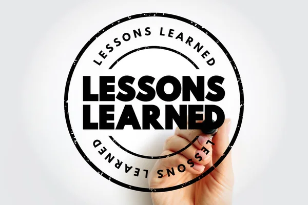 Lessons Learned Text Stamp Concept Background —  Fotos de Stock