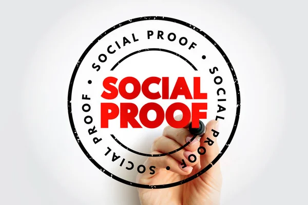 Social Proof Psychological Social Phenomenon Wherein People Copy Actions Others — Stok Foto