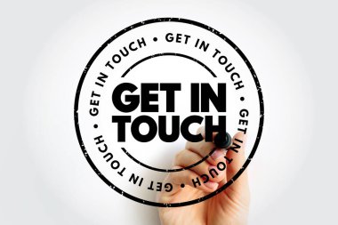 Get In Touch text stamp, concept background