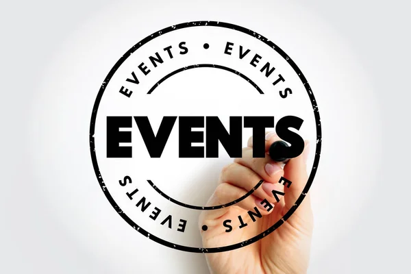 Events Text Stamp Concept Background — ストック写真