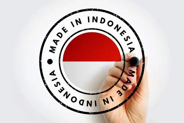 Vyrobeno Indonésii Text Znak Razítko Koncept Pozadí — Stock fotografie