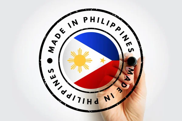 Dibuat Filipina Teks Perangko Konsep Latar Belakang — Stok Foto