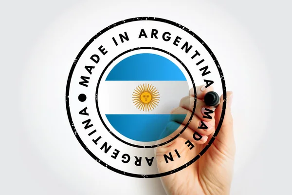 Fabriqué Argentine Texte Emblème Timbre Concept Fond — Photo
