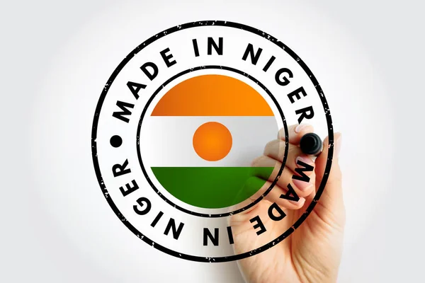 Made Niger Text Emblem Stamp Concept Background — Photo