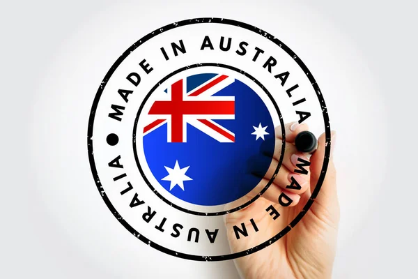 Made Australia Text Emblem Badge Concept Background — Fotografia de Stock