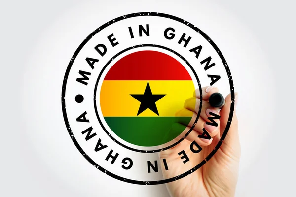 Made Ghana Text Emblem Stamp Concept Background — Photo