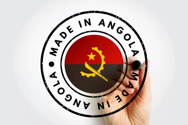 Made Angola Text Emblem Badge Concept Background — Photo