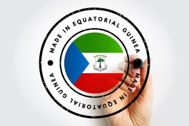 Made in Equatorial Guinea text emblem stamp, concept background