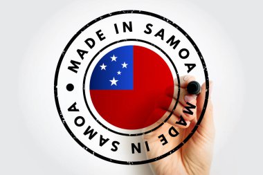Samoa metin amblem damgası, konsept arkaplan
