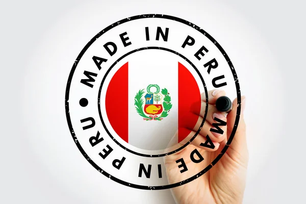 Made Peru Text Emblem Stamp Concept Background — Photo