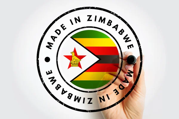 Made Zimbabwe Text Emblem Badge Concept Background — Stock Photo, Image