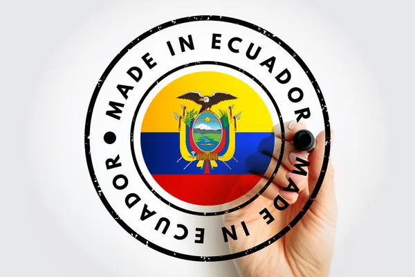 Made Ecuador Text Emblem Badge Concept Background — Photo