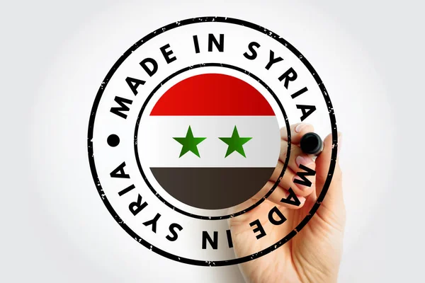 Made Syria Text Emblem Badge Concept Background — Photo