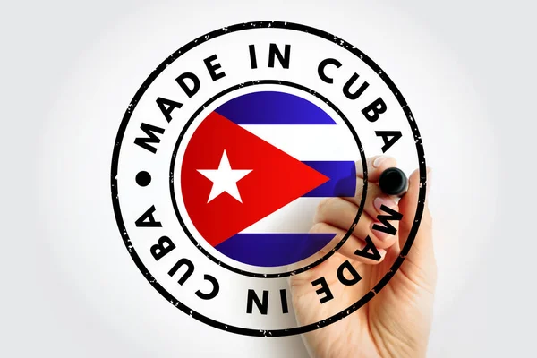 Made Cuba Text Emblem Badge Concept Background — Photo