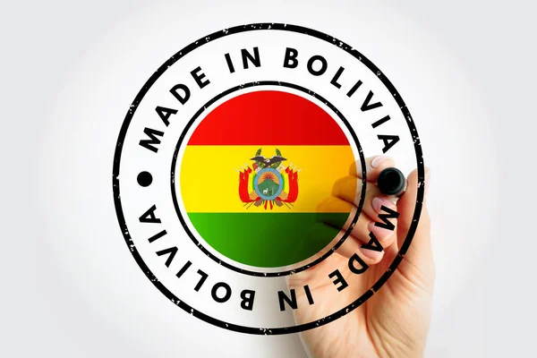 Badge Emblème Texte Made Bolivia Fond Concept — Photo