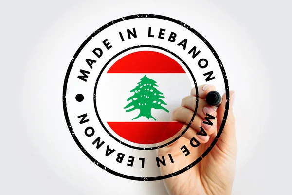 Made Lebanon Text Emblem Badge Concept Background — Photo