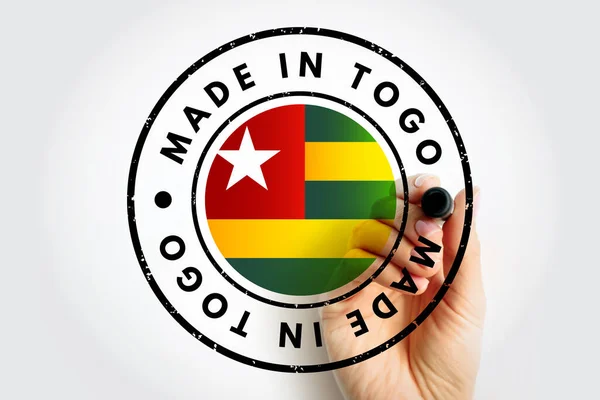 Insigne Emblème Texte Fabriqué Togo Fond Concept — Photo