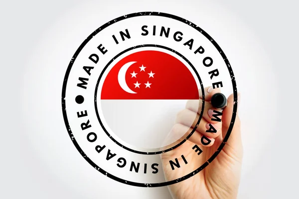 Made Singapore Text Emblem Badge Concept Background — Stok Foto