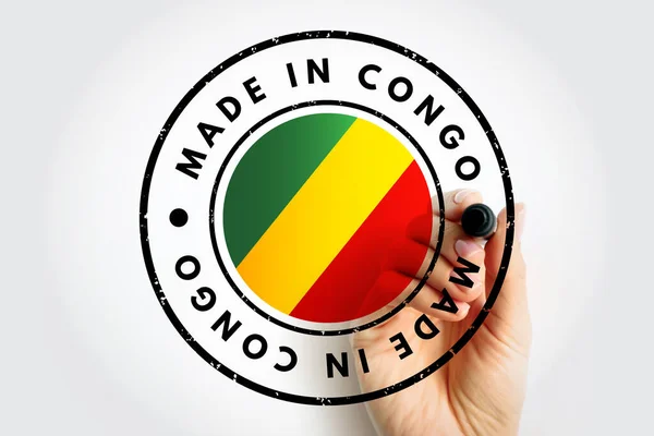 Fabriqué Congo Texte Emblème Timbre Concept Arrière Plan — Photo