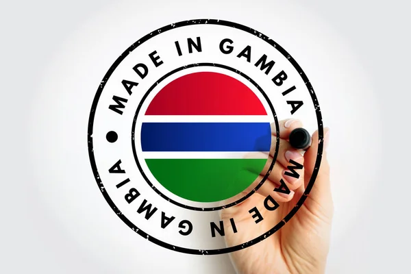 Made Gambia Text Emblem Stamp Concept Background — Photo