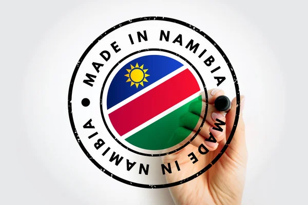 Made Emblema Texto Namíbia Emblema Fundo Conceito — Fotografia de Stock