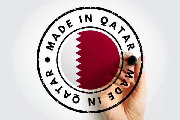 Made Qatar Text Emblem Stamp Concept Background — Photo