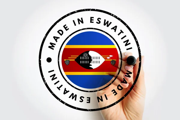 Made Eswatini Text Emblem Stamp Concept Background — Photo