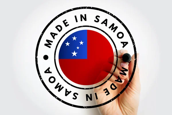 Fabriqué Samoa Texte Emblème Timbre Concept Fond — Photo