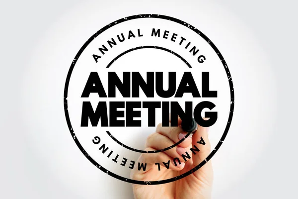 Annual Meeting text stamp, concept background
