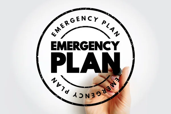 Emergency Plan Specifies Procedures Handling Sudden Unexpected Situations Text Concept — Stock fotografie