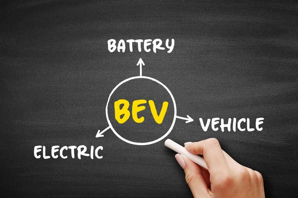 Bev Battery Electric Vehicle Tipo Vehículo Eléctrico Que Utiliza Exclusivamente —  Fotos de Stock