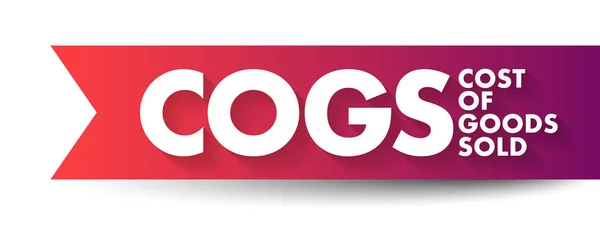 Cogs Cost Goods Sold Buchwert Der Verkauften Waren Während Eines — Stockvektor