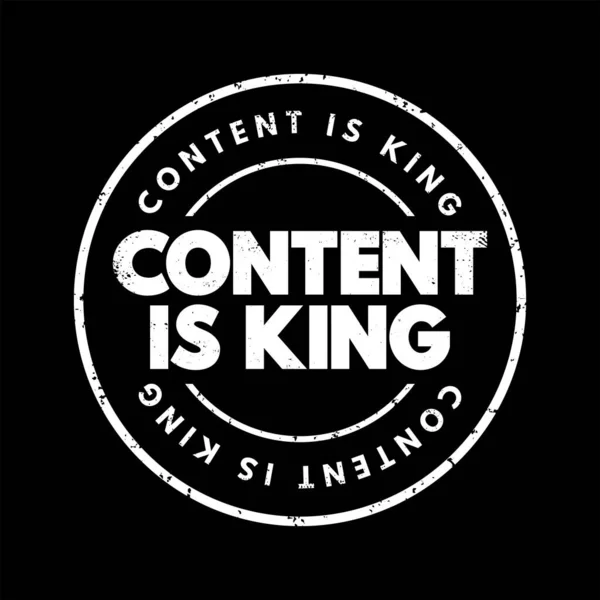 Content King Text Stamp Concept Background — Stock Vector